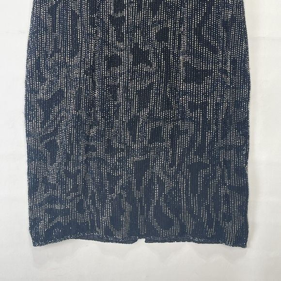 Vintage Dress Gown Midi Black Beaded Silk Evening Party Size M 90's 80's - Picture 12 of 16